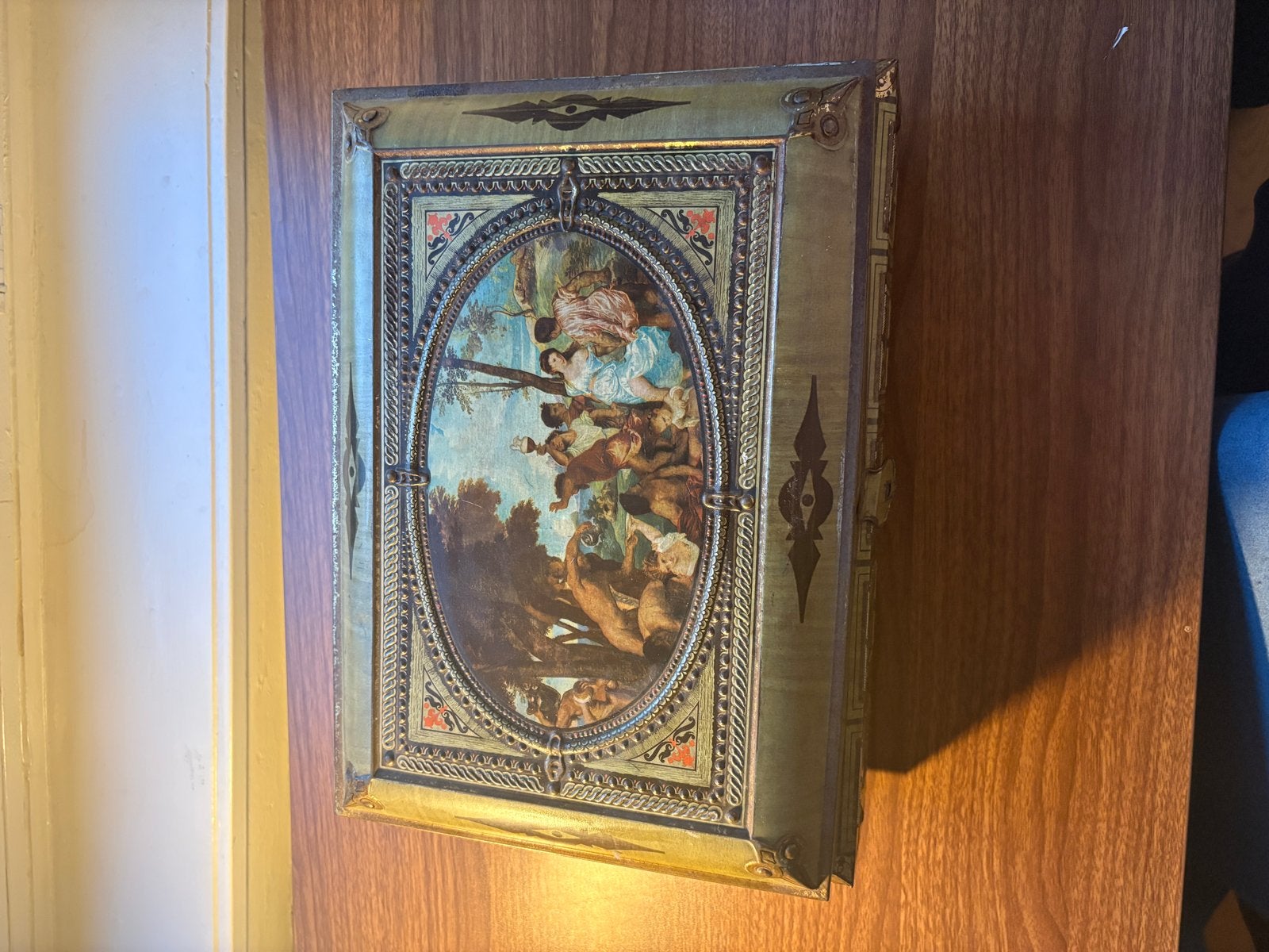 Vintage Blikken Opbergtrommel - Reliëfdecor, Ophalen