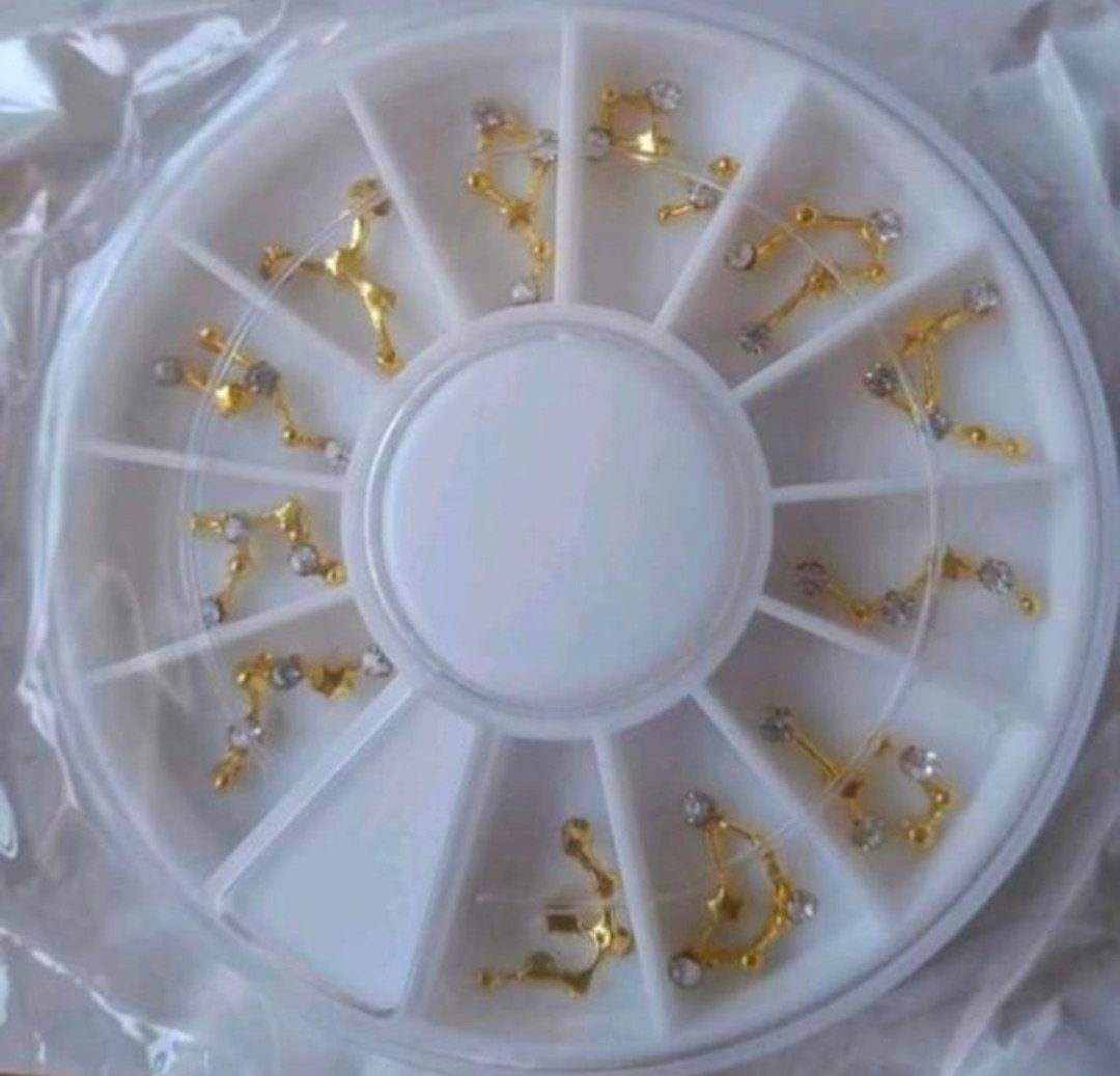 Nagelsieraden constellaties sterrenbeelden knutselen, Nieuw, Ophalen of Verzenden, Handen en Nagels, Goud
