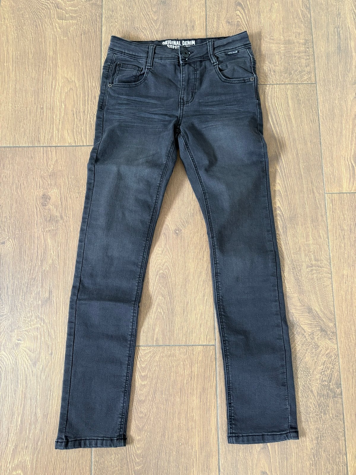 Donkergrijze skinny jog denim jeans | Wibra | maat 152, Ophalen of Verzenden, Nieuw, Jongen of Meisje, Broek