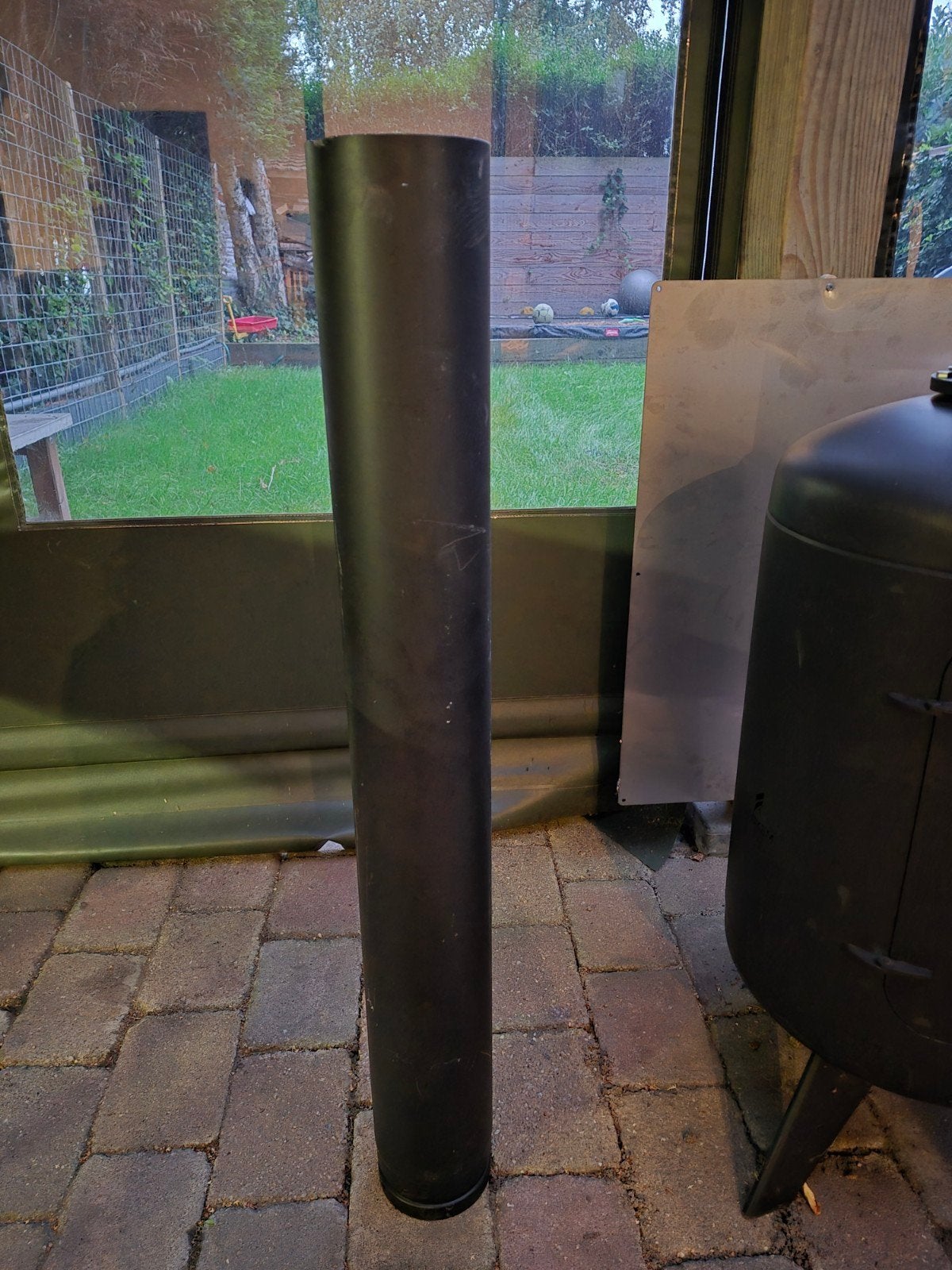 Zwarte kachelpijp Ø125 mm lengte 1m, Ophalen, Nieuw, Houthaard
