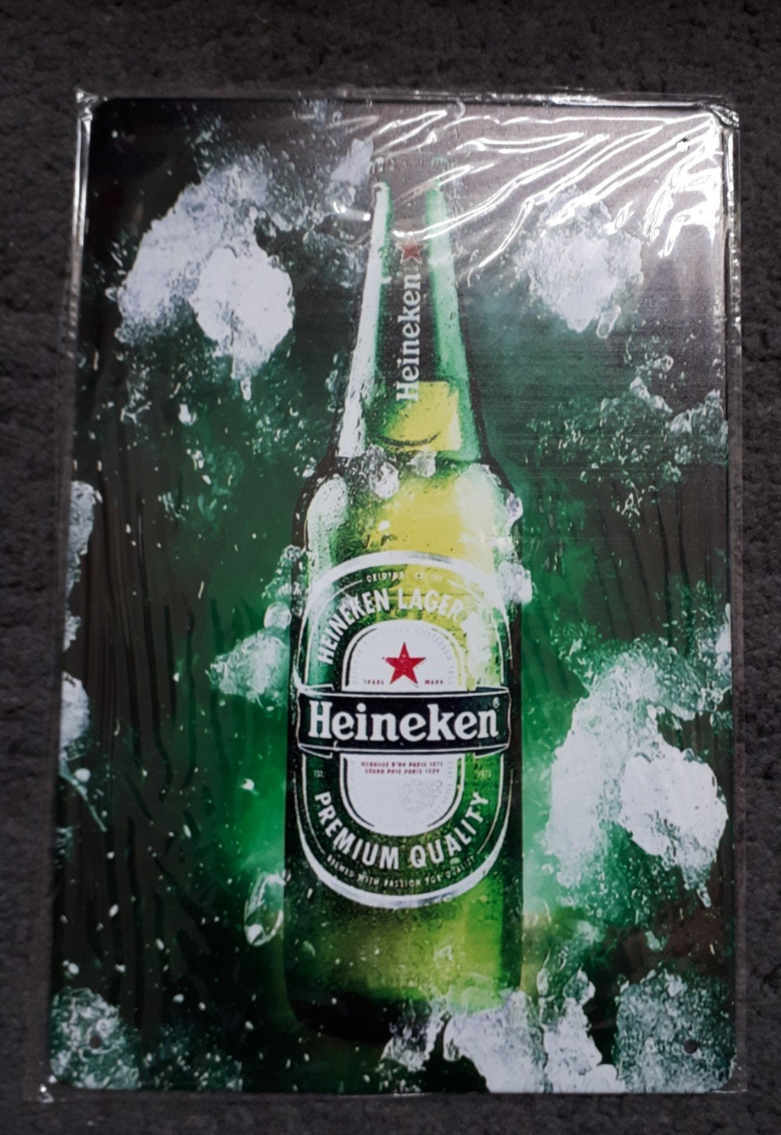 Heineken 20x30 cm Metalen Reclamebord, Ophalen of Verzenden, Nieuw, Reclamebord, Plaat of Schild, Heineken