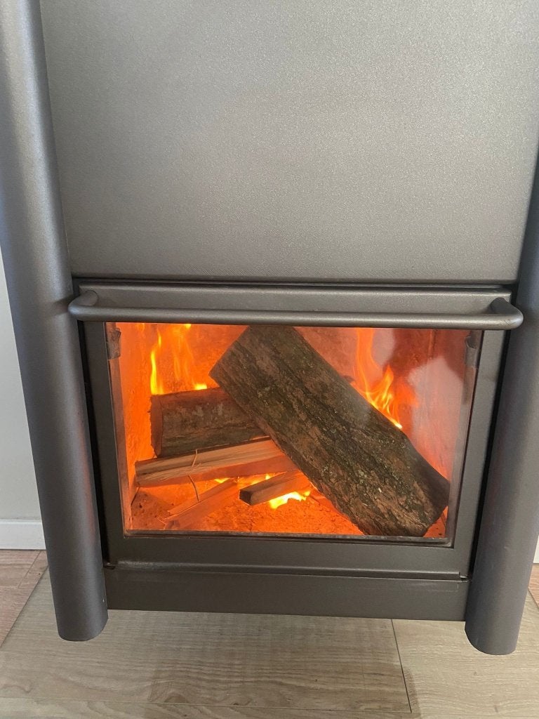 Te koop Harrie Leenders HL2 met achteraansluiting, Huis en Inrichting, Kachels, Gebruikt, Hangend, Houtkachel, Hout, Ophalen