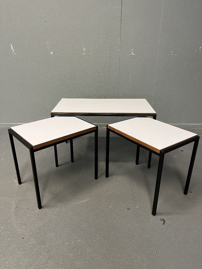 Originele Pastoe Bijzettafels Mimiset, Huis en Inrichting, Minder dan 45 cm, Gebruikt, Midcentury, Rechthoekig