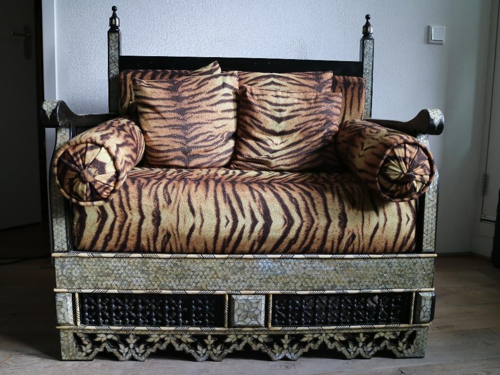 Vintage Moorse Fauteuil (Marokko) - Handwerk Jaren '80, Ophalen, Gebruikt, Moors / Marokkaans / Syrisch, 75 tot 100 cm