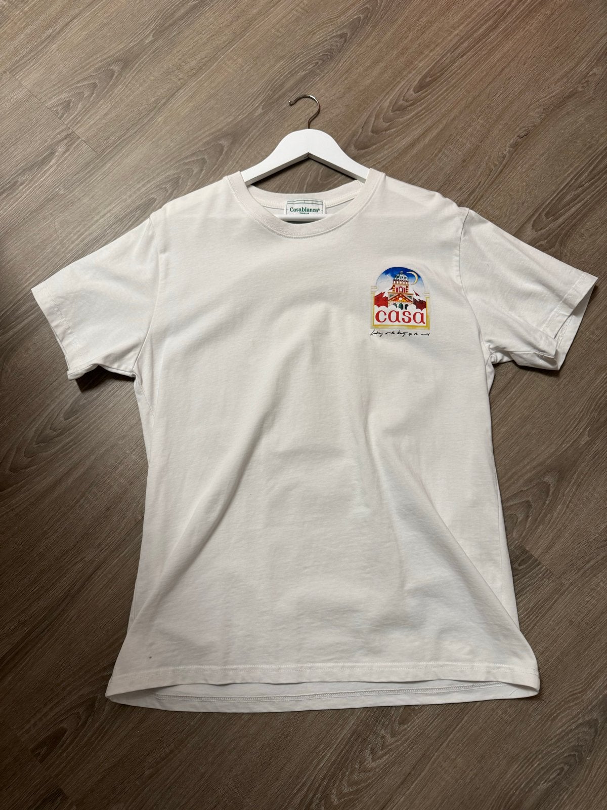 Casablanca T-shirt wit maat M - Nauwelijks gedragen, Ophalen of Verzenden, Zo goed als nieuw, Maat 48/50 (M), Wit