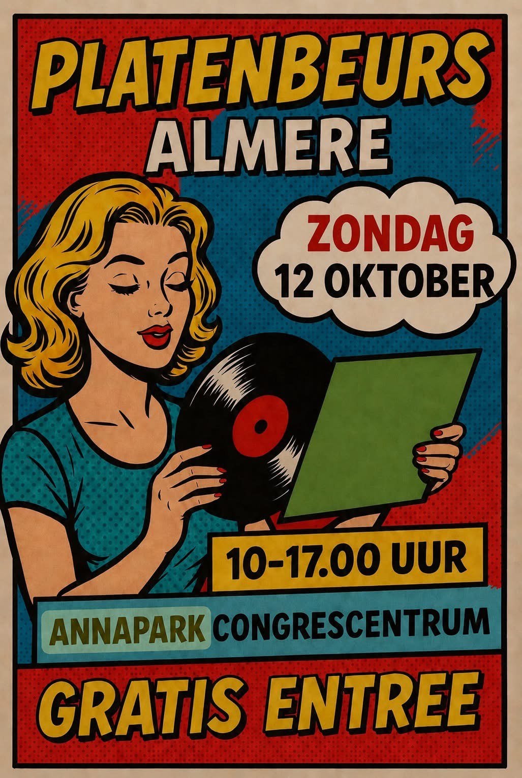 Platenbeurs Almere zondag 11 oktober Annapark, Ophalen, Zo goed als nieuw