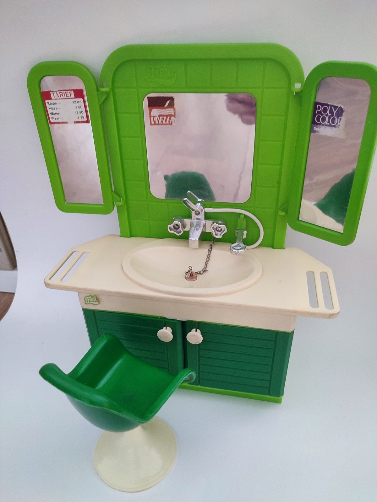 Vintage Fleur Poppenhuis Kapperssalon met Stoel, Verzamelen, Poppenhuizen en Toebehoren, Ophalen of Verzenden, Gebruikt, Poppenhuis