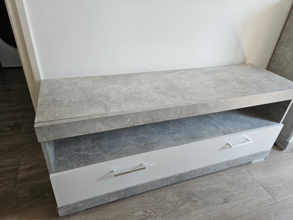 TV meubel betongrijs, Ophalen, Gebruikt, 100 tot 150 cm, Minder dan 100 cm