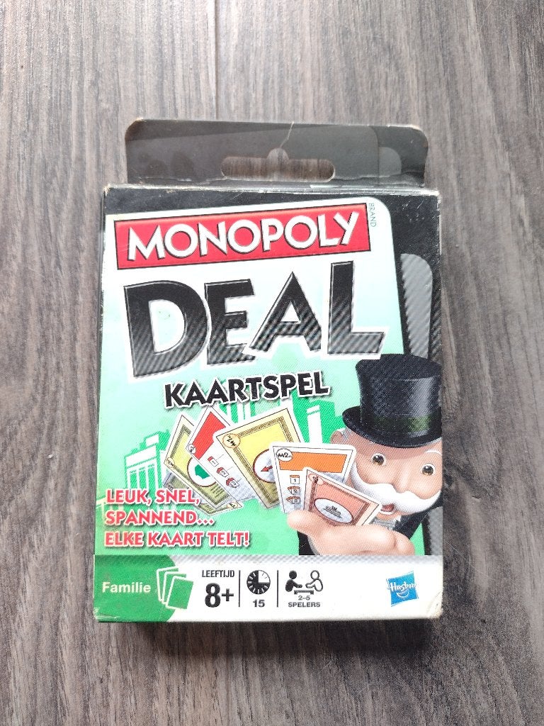 Monopoly deal kaartspel, Een of twee spelers, Ophalen of Verzenden, Zo goed als nieuw, Hasbro