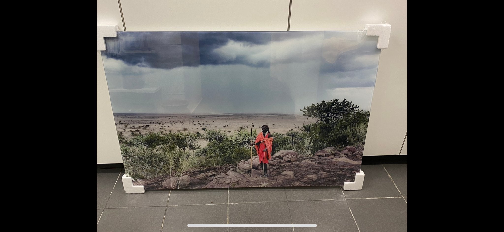 Glazenschilderij Afrikaanse Vrouw 80x120cm, Ophalen