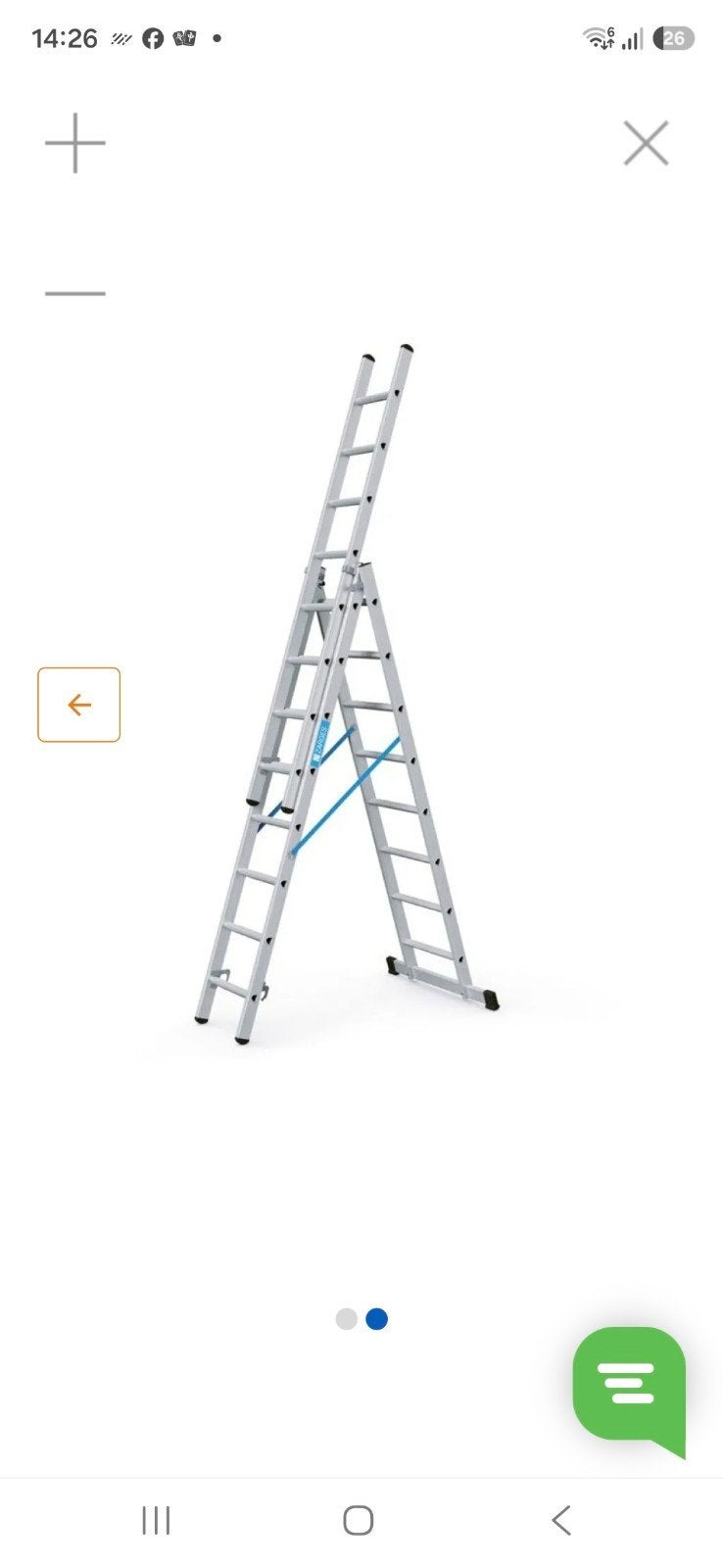 Zarges Ladder 3x8 Treden met Stabiliteitsbalk, Ophalen, Gebruikt, Ladder, Opvouwbaar of Inschuifbaar