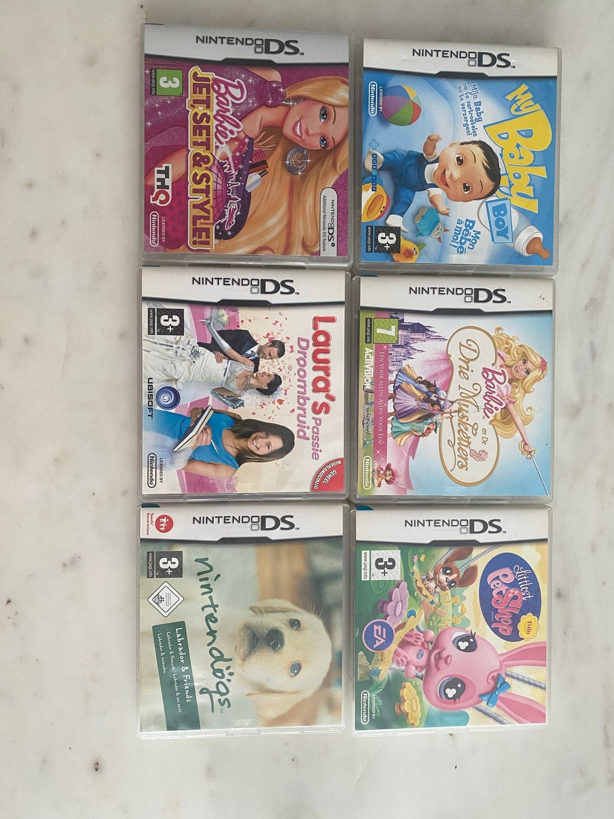 6 Nintendo DS spelletjes - Barbie, My Baby, Laura's Passie, Ophalen, Gebruikt, 1 speler, Vanaf 3 jaar