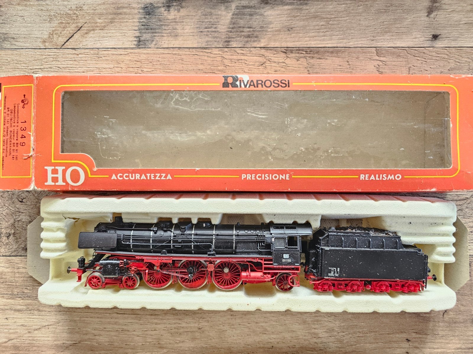 Modeltrein Ho rivarossi stoomlokomotief 1349 in doos, Ophalen of Verzenden, Gelijkstroom, Wagon, Roco