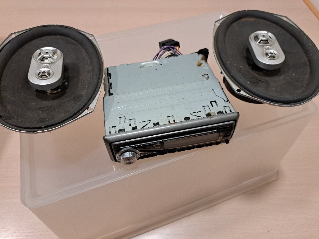 Autoradio JVC met JBL speaker set, Ophalen, Gebruikt
