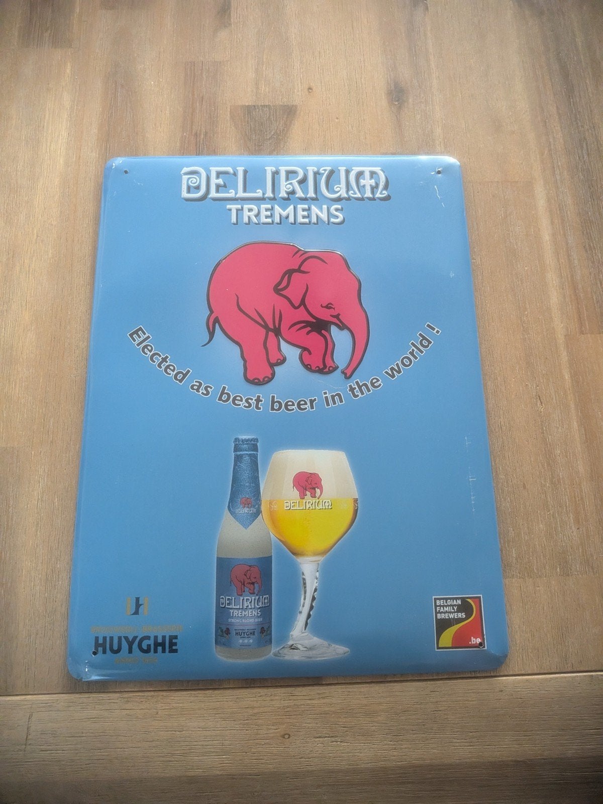 Delirium Tremens Reclamebord - Metalen Plaat, Ophalen of Verzenden, Zo goed als nieuw, Reclamebord