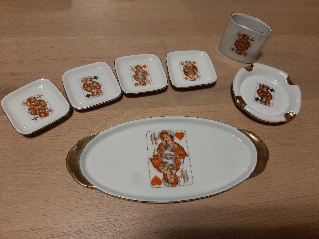 Antiek porseleinen kaartstel, Antiek en Kunst, Ophalen