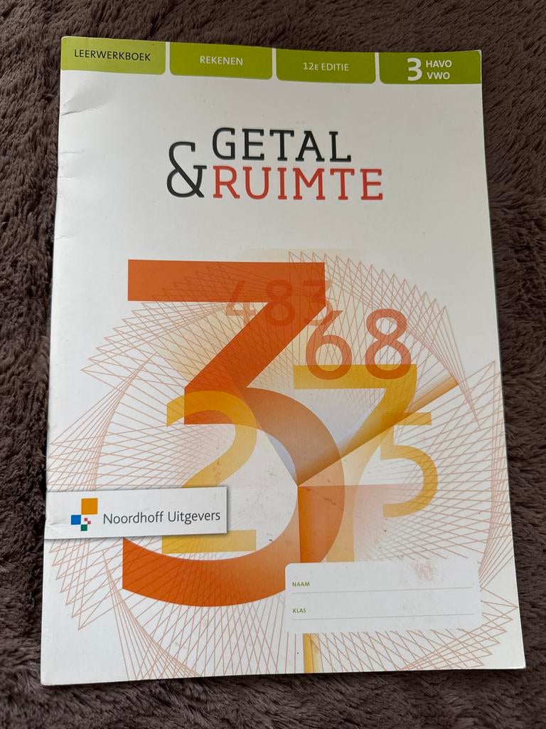 Getal & Ruimte 3 HAVO VWO 12e editie leerwerkboek, Ophalen of Verzenden, Gelezen, HAVO, Wiskunde A