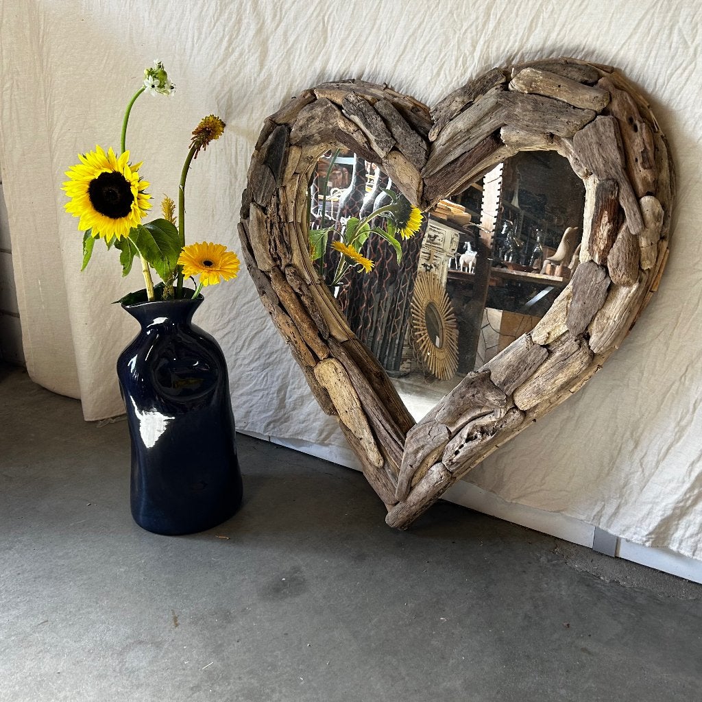 Hartjes spiegel drijfhout - 80 cm - Gratis bezorgd, TTM Wonen, Meubels – (Perzische) Tapijten en Woonaccessoires, Taag 63, 2491 CS, Den Haag (Forepark)