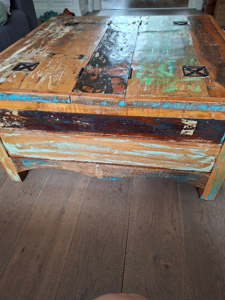 salontafel/kist 90x90 cm, Ophalen, Gebruikt, 50 tot 100 cm, Vierkant