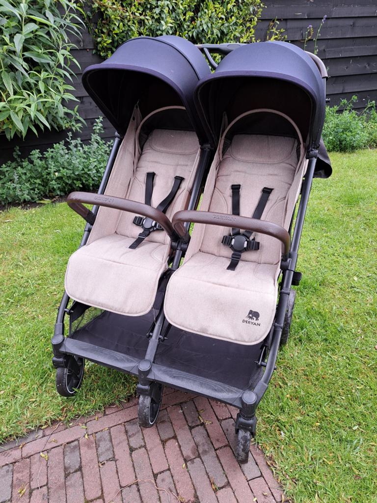 Deryan Rolo Duo of tweeling Buggy (nougat), Ophalen, Gebruikt, Overige merken, Duomodel