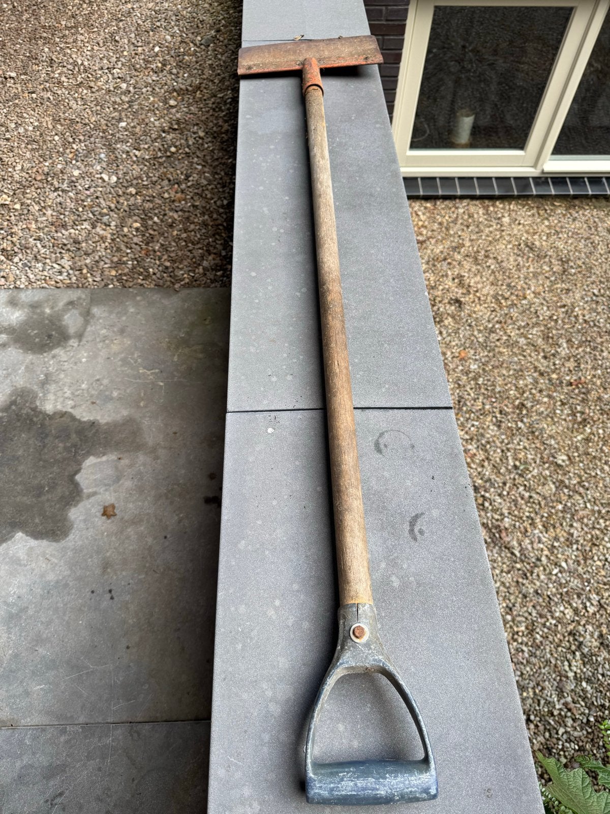 Oude Schoffel met houten steel, Ophalen of Verzenden, Gebruikt, Schoffel