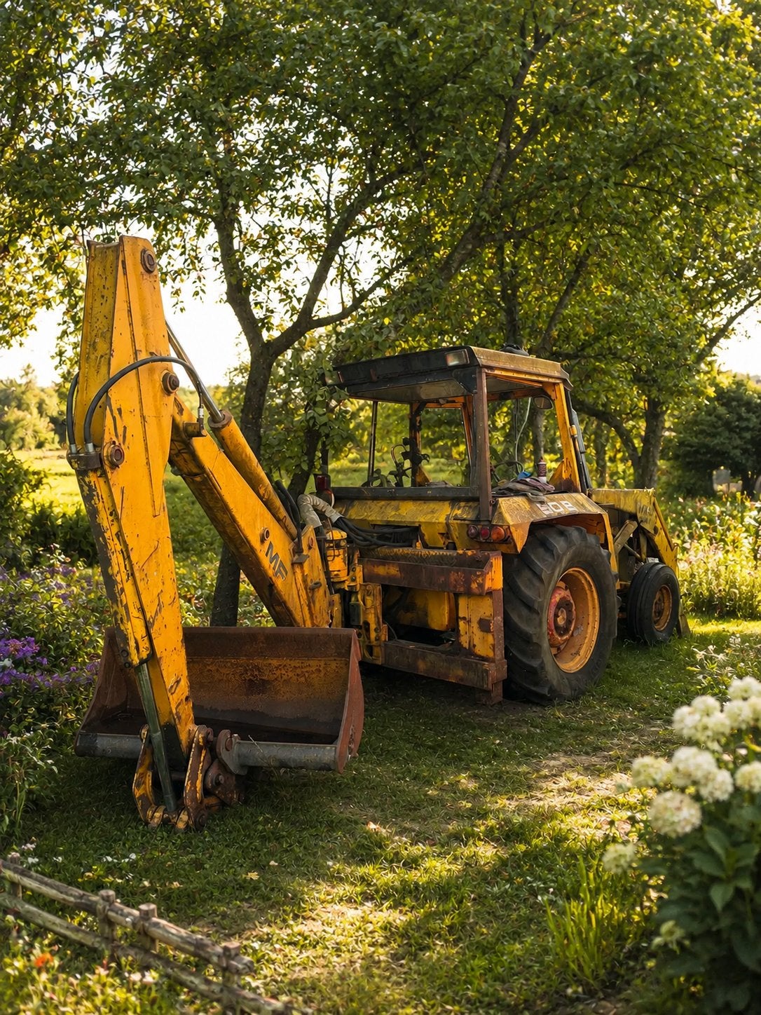 Massey Ferguson 50B graaflaadmachine – werkend, Ophalen