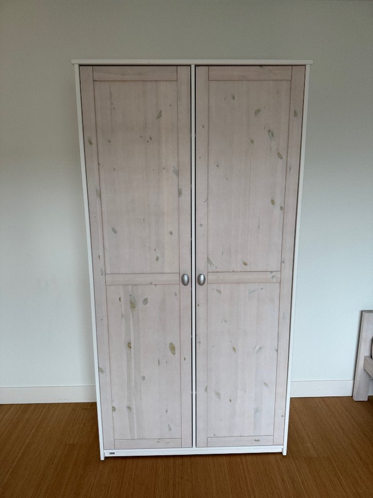 Kinderkledingkast LifeTime Whitewash/white hout, Ophalen, Gebruikt, Kast, 50 tot 70 cm