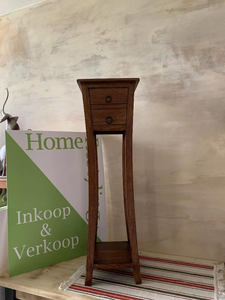 Houten Zuil  Plantentafel, Ophalen, Zo goed als nieuw