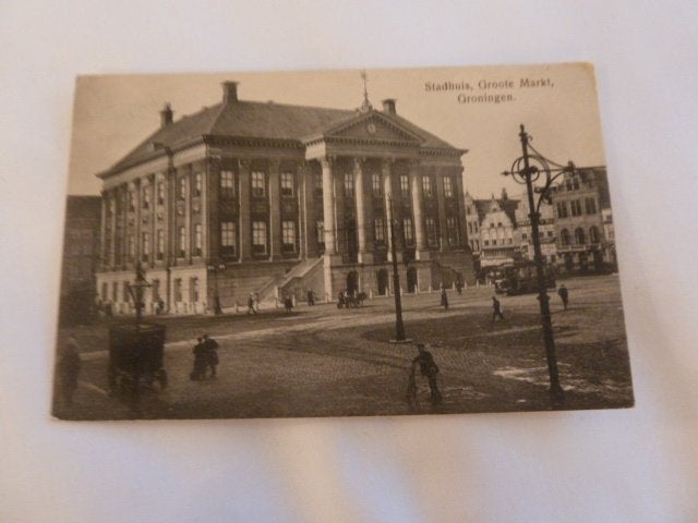 Groningen 1911 Stadhuis Groote Markt, Ophalen of Verzenden, Voor 1920, Gelopen, Groningen