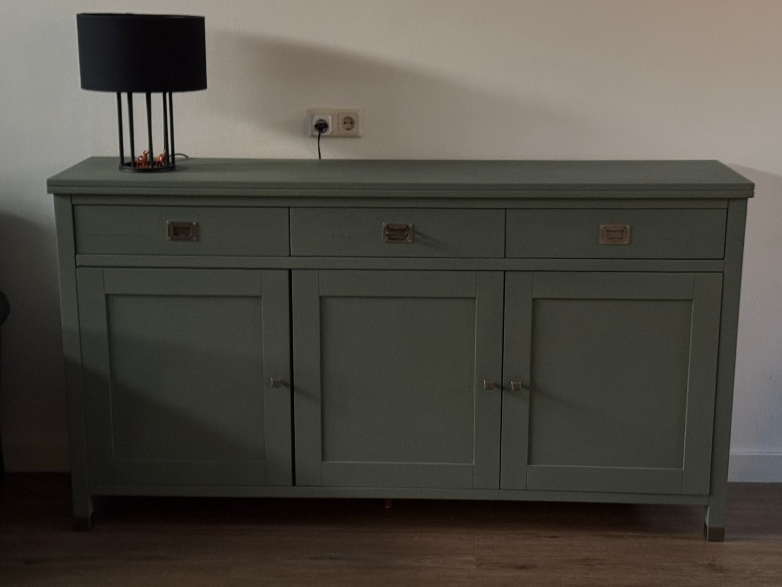Stijlvol dressoir met 3 lades en 3 deuren - Groen, Ophalen, Gebruikt, 150 tot 200 cm, Eikenhout