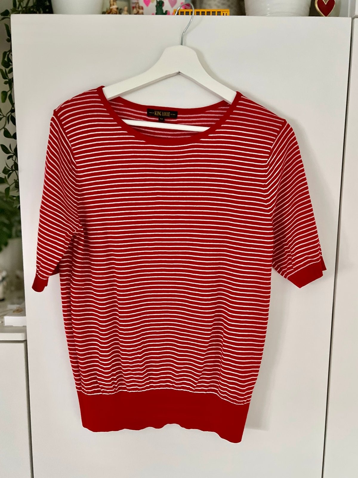 King Louie T-shirt rood/wit gestreept - Maat M, Maat 38/40 (M), Ophalen of Verzenden, Korte mouw, Gedragen