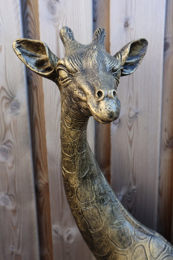 Giraf beeld goud 120 cm | tuinbeeld & woondecoratie, Dierenbeeld, Kunststof, -, -