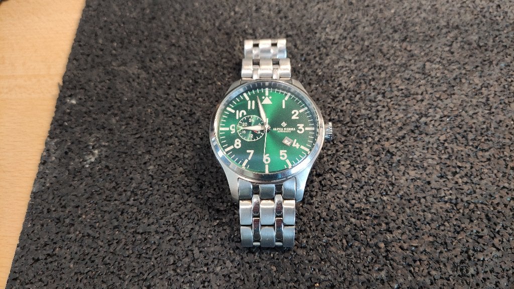 Prachtig Alpha Sierra Automatisch Meganisch Horloge, Overige merken, Staal, Gebruikt, Staal