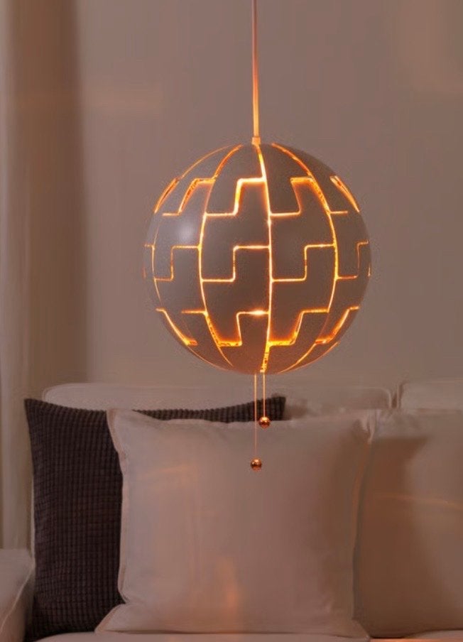 IKEA PS 2014 Hanglamp wit/koperkleur 35 cm, Ophalen of Verzenden, Zo goed als nieuw, Metaal