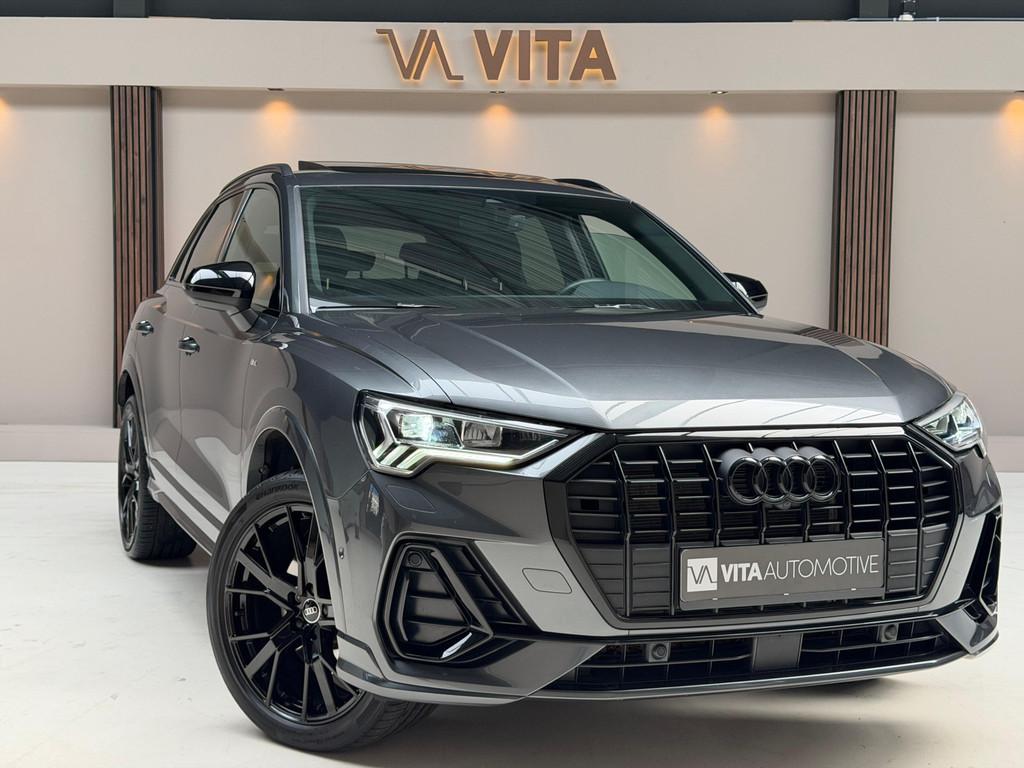 Audi Q3 45 TFSI e S edition Pano|3x S-line|Camera|Sfeerverli, Auto's, Audi, Gebruikt, Zwart, Hybride Elektrisch/Benzine, Automatische klimaatregeling