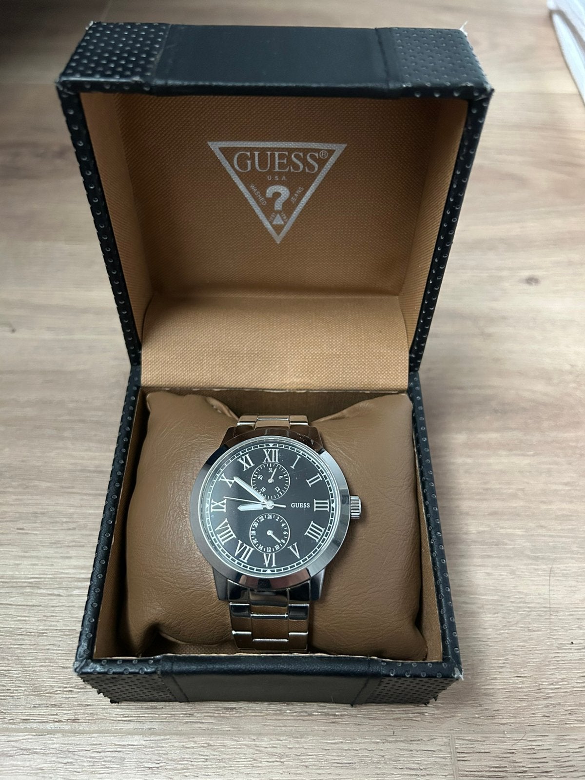 GUESS W10565G2 horloge, origineel, doos + extra schakels, Overige merken, Staal, Staal, Polshorloge