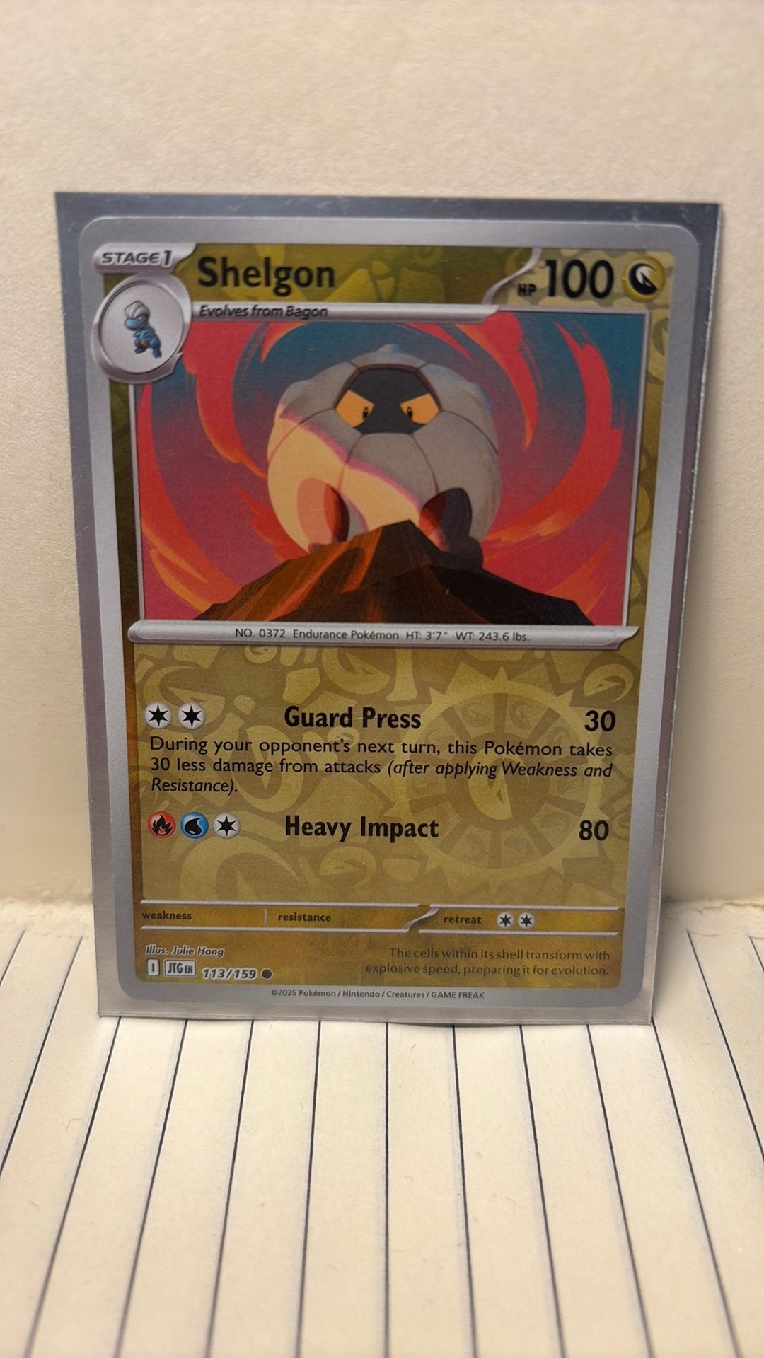 Shelgon 113/159 reverse holo journey together pokemon kaart, Ophalen of Verzenden, Nieuw