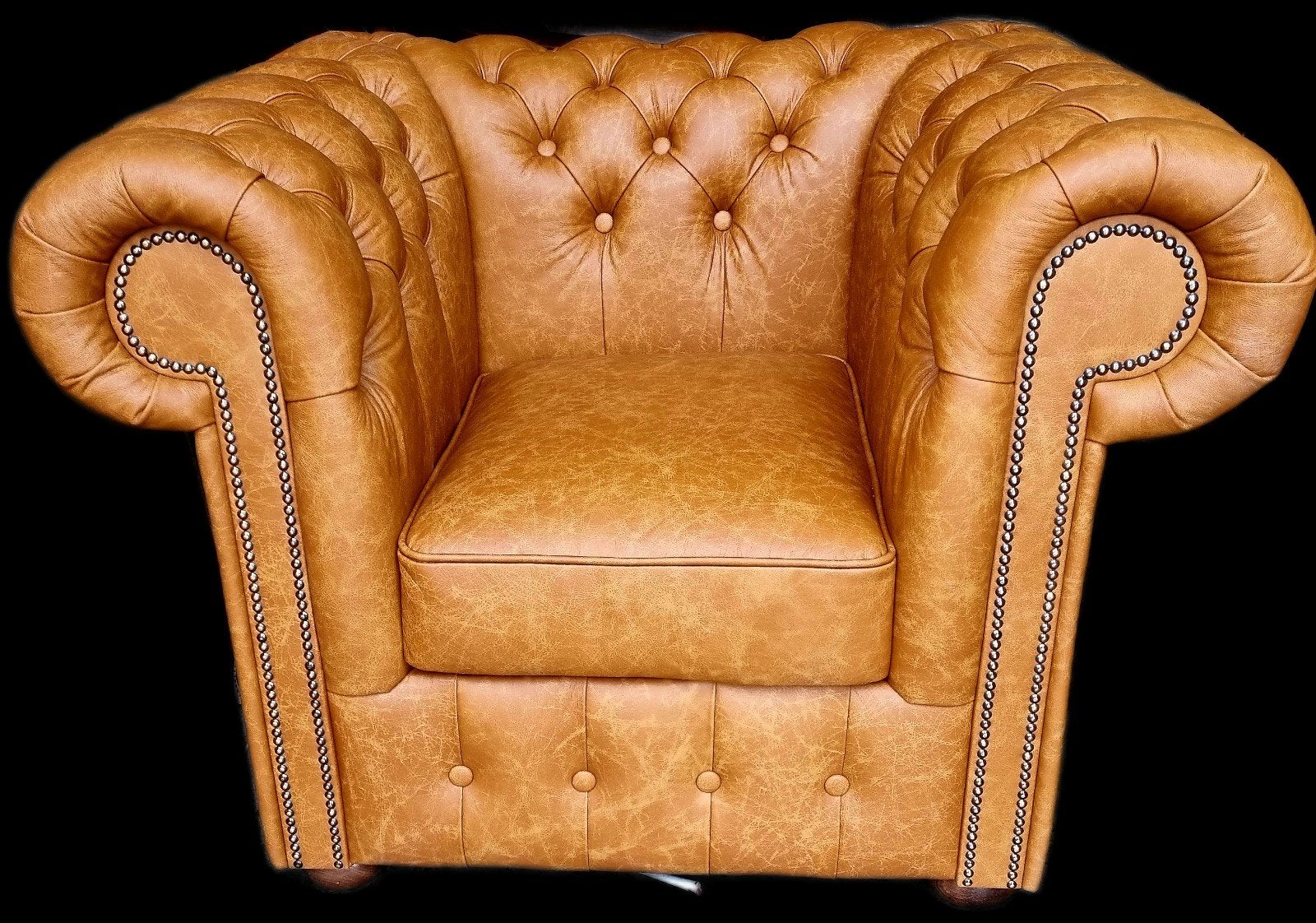 Showroommodel Chesterfield fauteuil licht bruin + BEZORGING, ., Nieuw, Ophalen of Verzenden, .