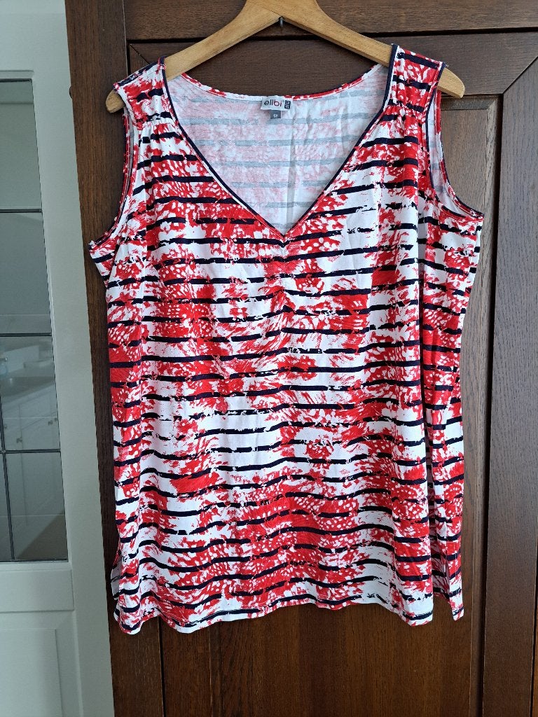 Leuke rood -wit topje, Zo goed als nieuw, Elbi, Rood, Shirt of Top