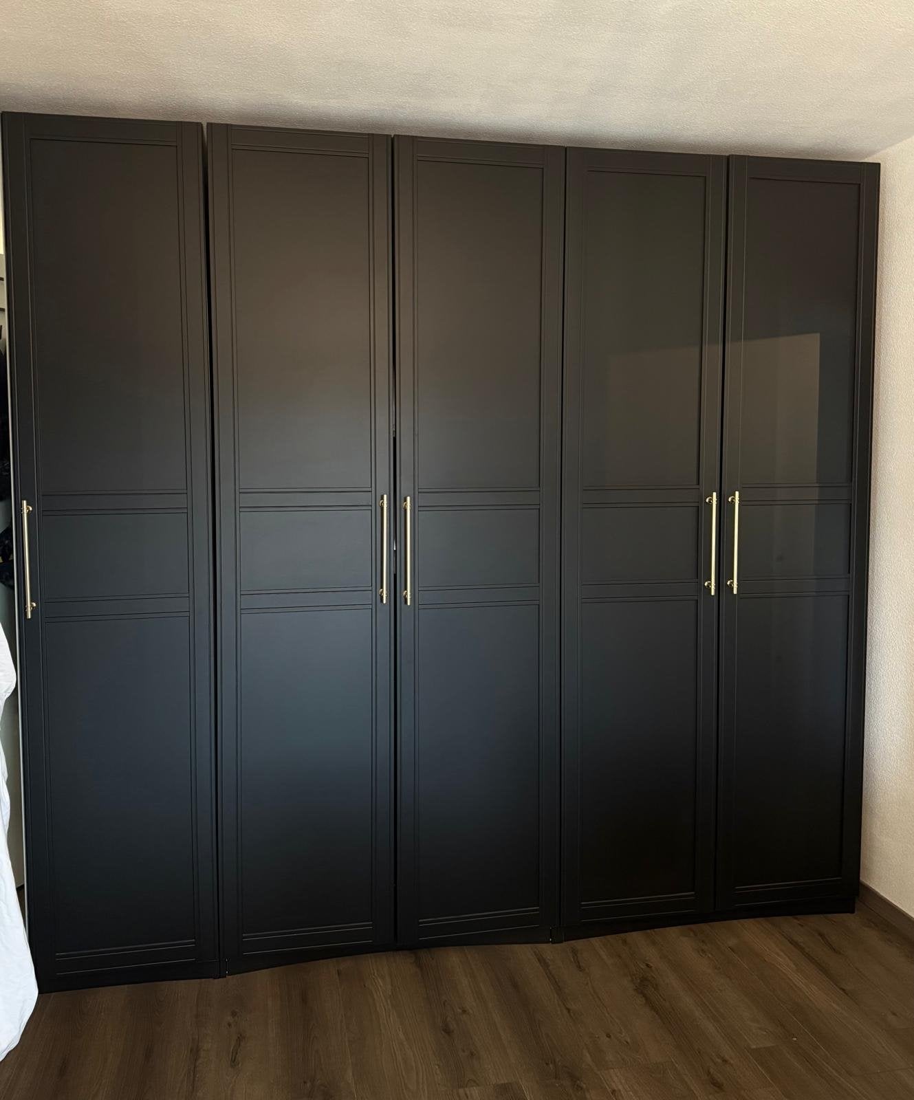 Ikea Pax kast met Flisberget deuren - 275cm breed, 200 cm of meer, Ophalen of Verzenden, Zo goed als nieuw, Met lade(s)