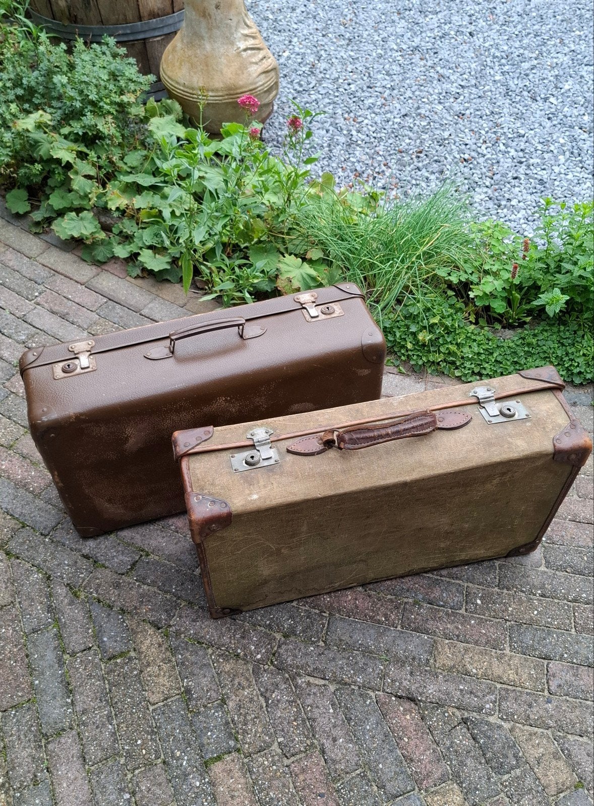 twee vintage oude koffers,lees de beschrijving, Sieraden, Tassen en Uiterlijk, Ophalen of Verzenden, Gebruikt, Overige materialen
