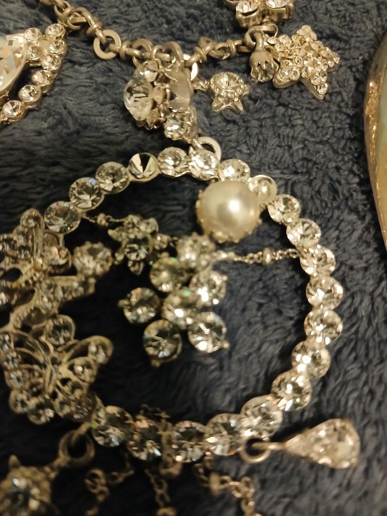 Diversen sieraden zie omschrijving, Ophalen, Met strass, Zo goed als nieuw, Zilver