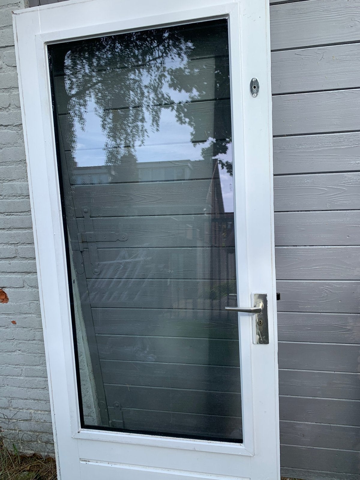 Hardhouten schuurdeur of achterdeur - 83cm breed, Ophalen, Gebruikt, 80 tot 100 cm, Buitendeur