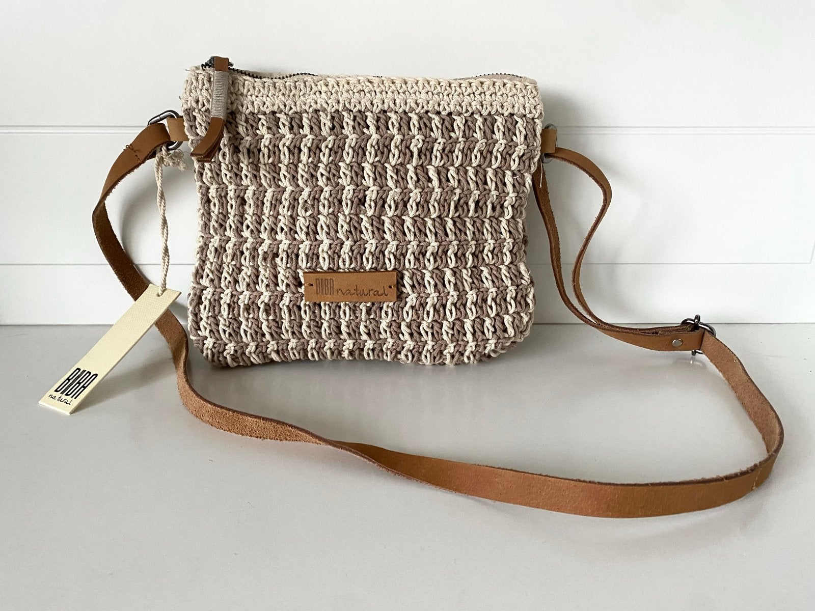 Biba Natural Schoudertasje - Nieuw met label, Ophalen of Verzenden, Nieuw, Beige, Schoudertasje
