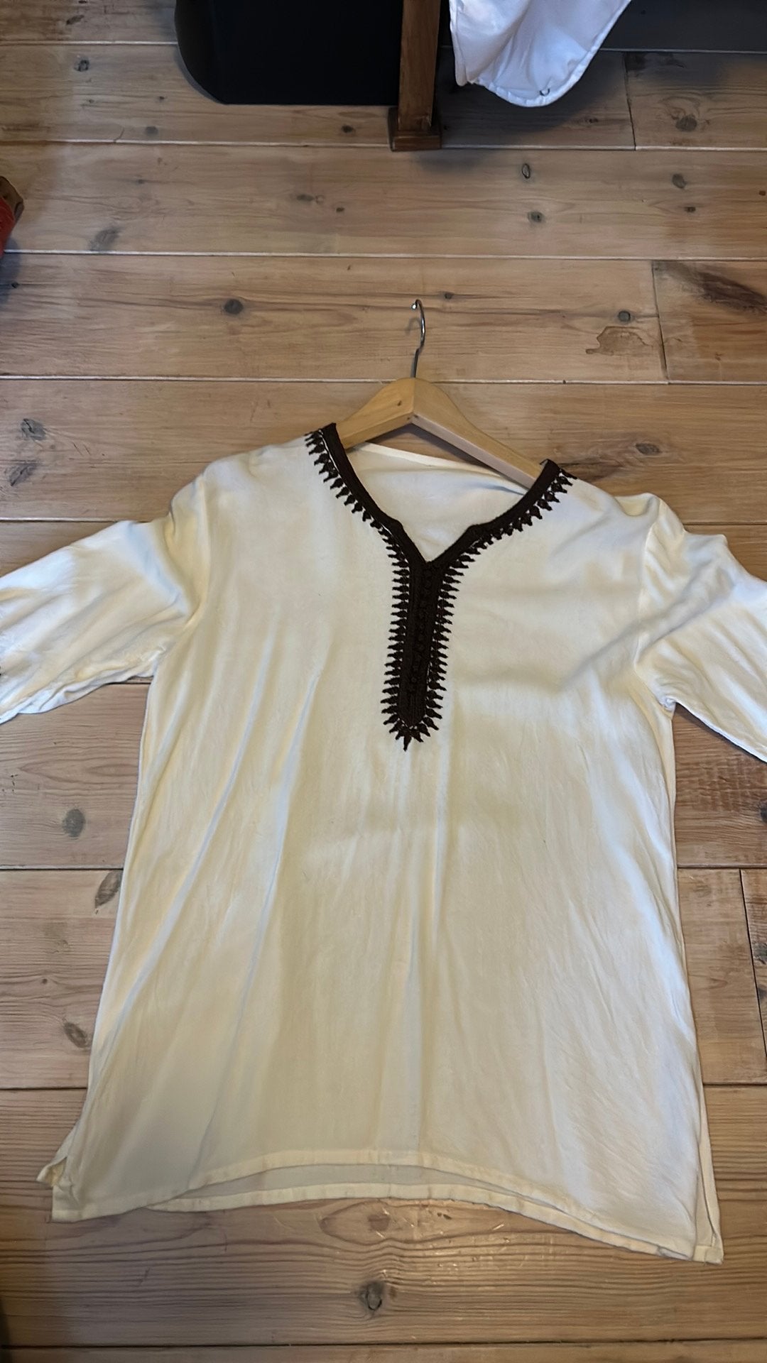 Vintage top Marokkaans borduursel thobe stijl S/M, Kleding | Dames, T-shirts, Maat 38/40 (M), Bruin, Ophalen of Verzenden, Zo goed als nieuw