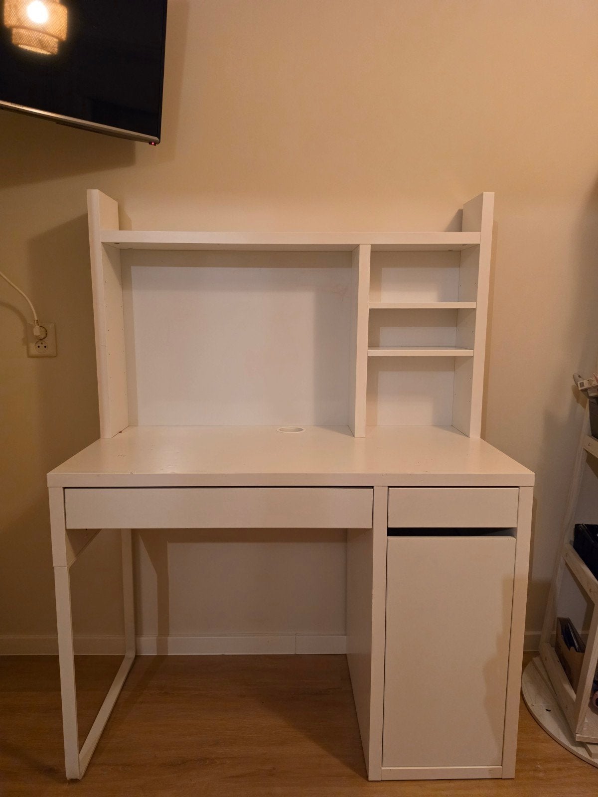 IKEA Bureau met opzetstuk en bureaustoel, Ophalen, In hoogte verstelbaar, Gebruikt