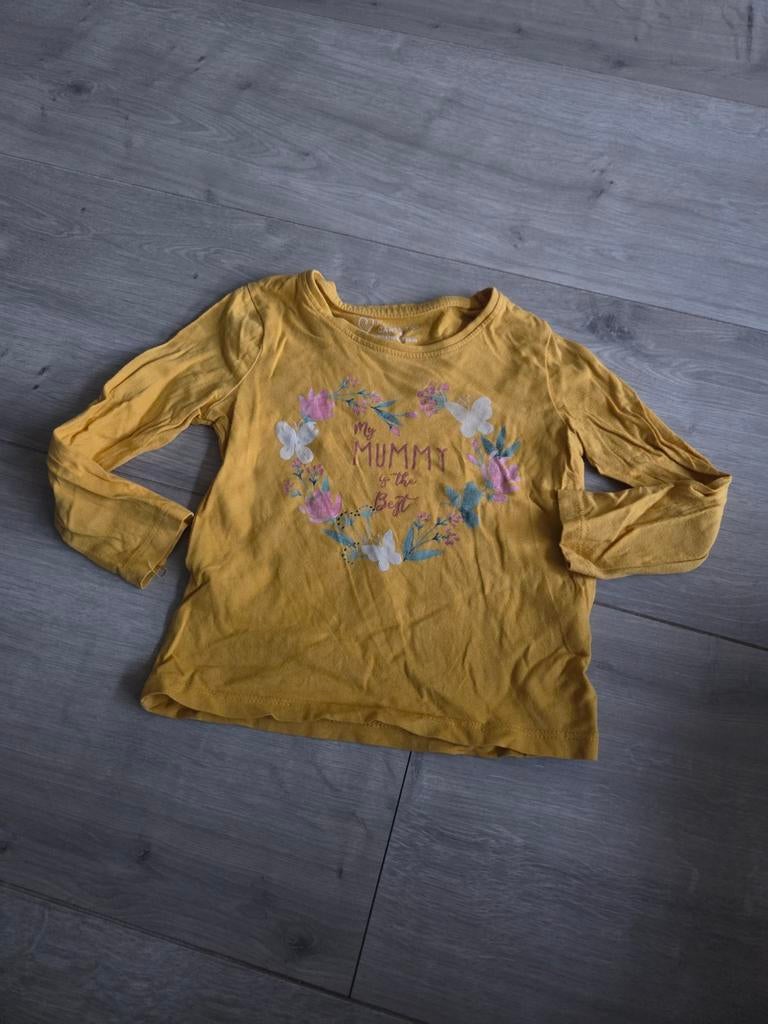 Leuk Primark longsleeve shirt 92 cm 'My Mummy is the Best', Gebruikt, Meisje, Ophalen of Verzenden, Shirt of Longsleeve