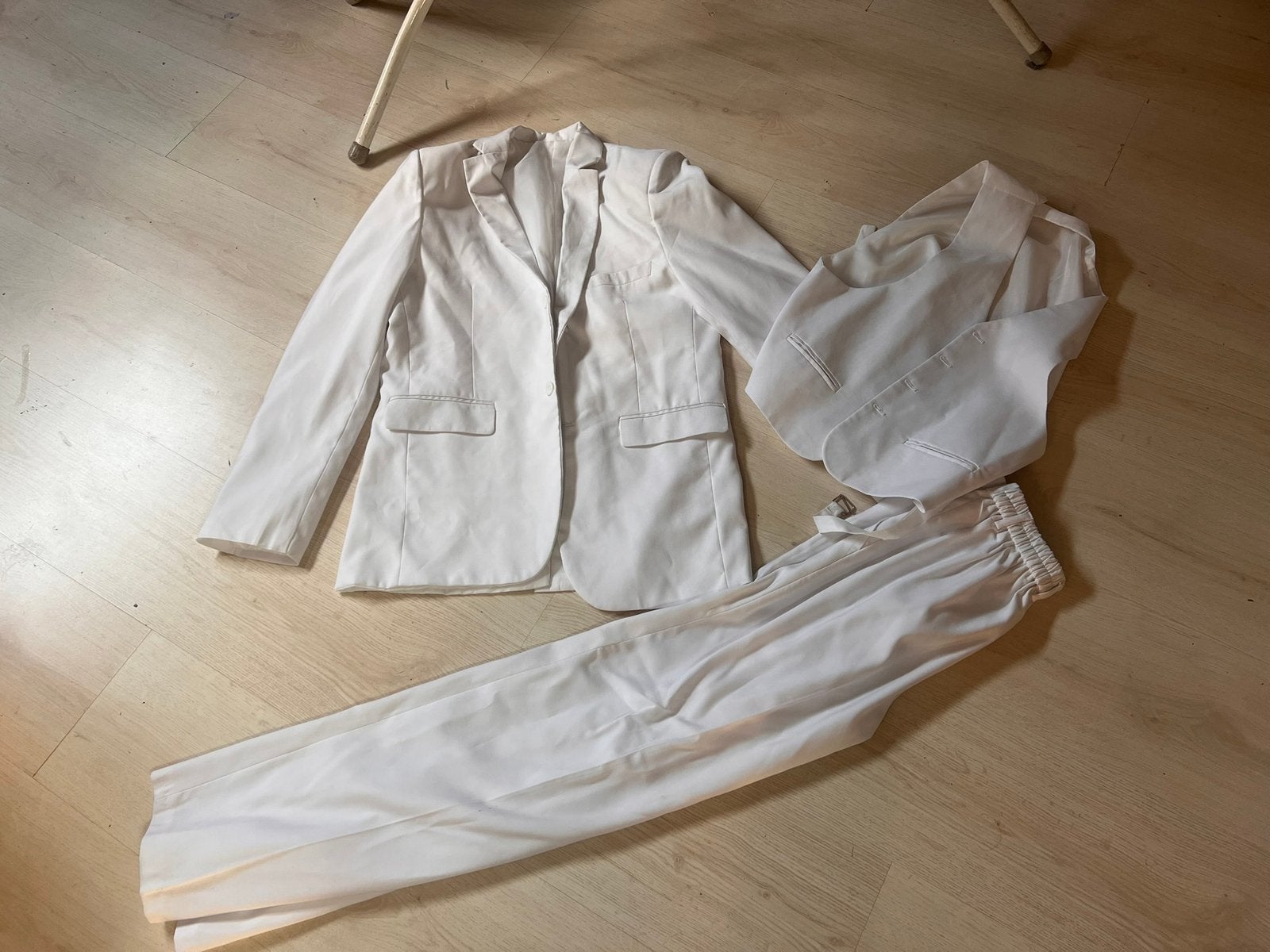3 delig wit pak heren XS of grootste jongensmaat, Ophalen of Verzenden, Zo goed als nieuw