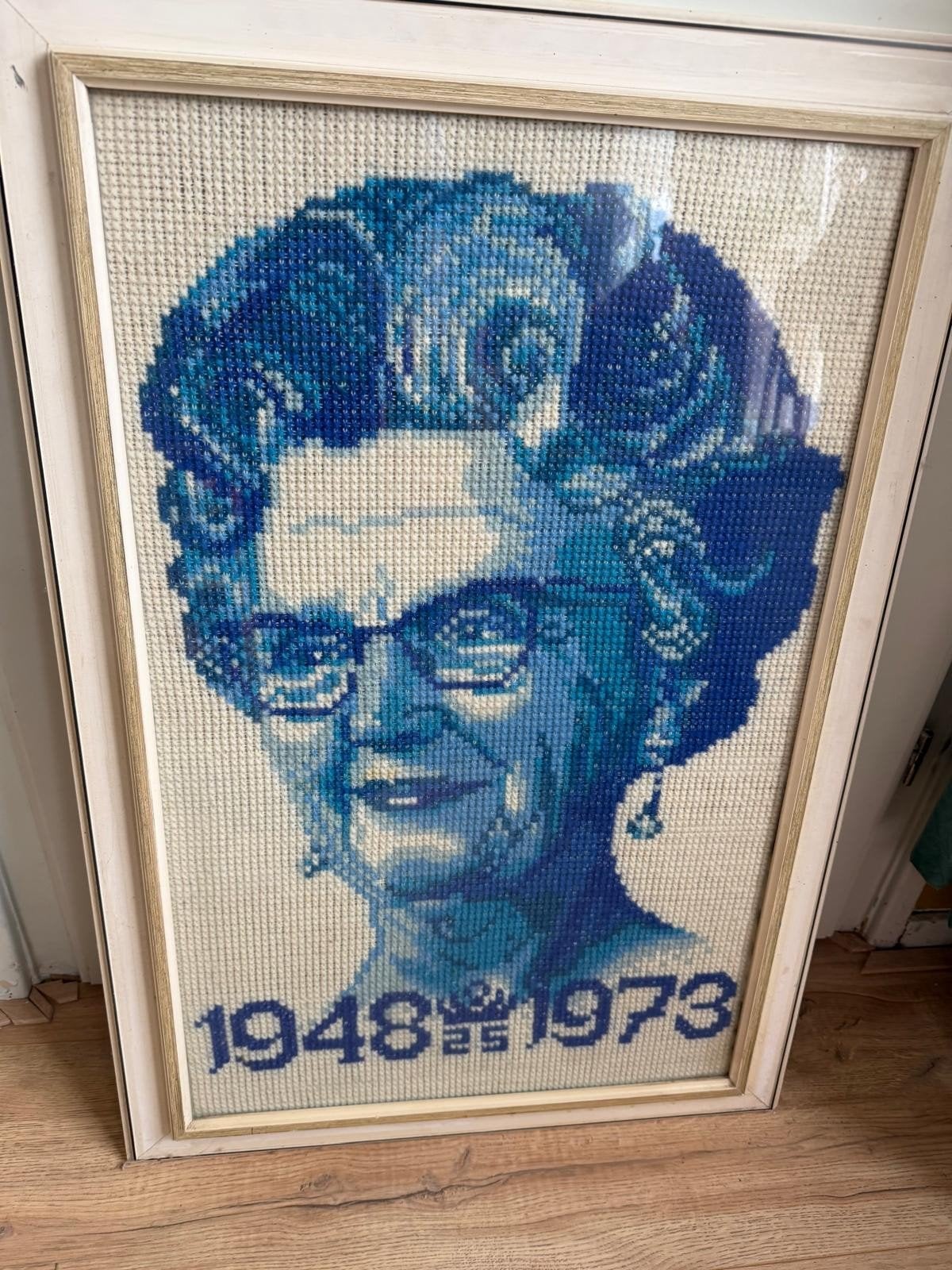 Geborduurd Portret Prinses Juliana (1948-1973), Ophalen, Gebruikt, Handborduren, Overige typen