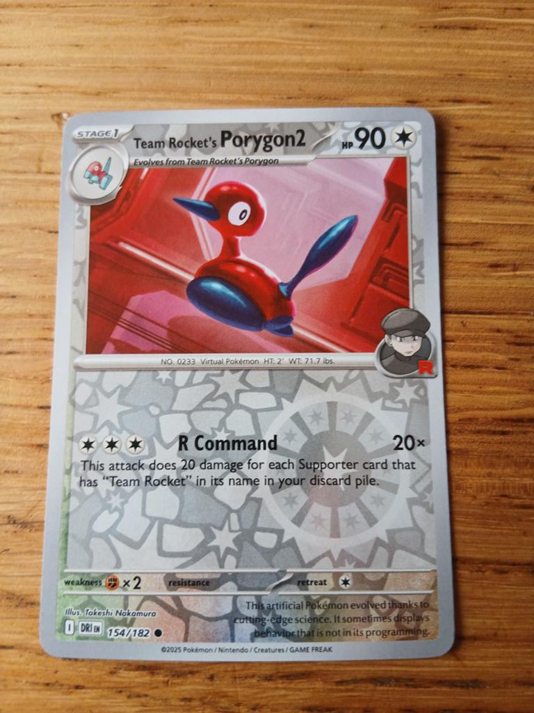 Pokémon Kaart: Team Rocket's Porygo 154/182, Ophalen of Verzenden, Zo goed als nieuw, Losse kaart